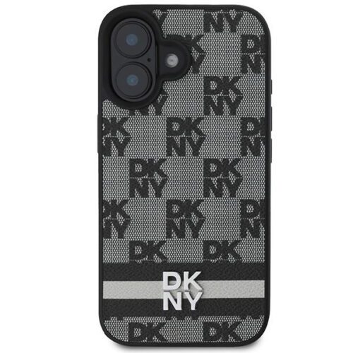 DKNY DKHCP16SPCPTSSK Checkered Pattern & Printed Stripes keménytok iPhone 16 - fekete - Image 2
