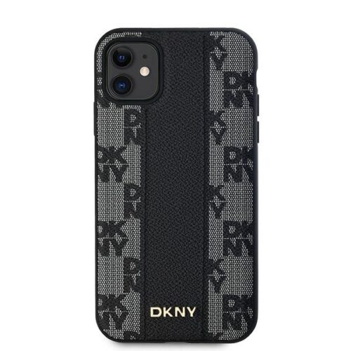 DKNY DKHMN61PCPVSLK Leather Checkered Mono Pattern MagSafe-kompatibilis tok iPhone 11 - fekete - Image 2