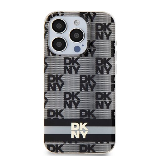 DKNY DKHMP13LHCPTSK IML Checkered Mono Pattern & Printed Stripes MagSafe-kompatibilis tok iPhone 13 / 13 Pro - fekete - Image 2
