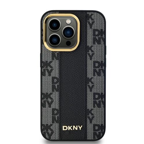 DKNY DKHMP13LPCPVSLK Leather Checkered Mono Pattern MagSafe-kompatibilis tok iPhone 13 / 13 Pro - fekete - Image 2