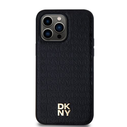 DKNY DKHMP14LPSHRPSK Leather Pattern Metal Logo MagSafe-kompatibilis tok iPhone 14 Pro - fekete - Image 2