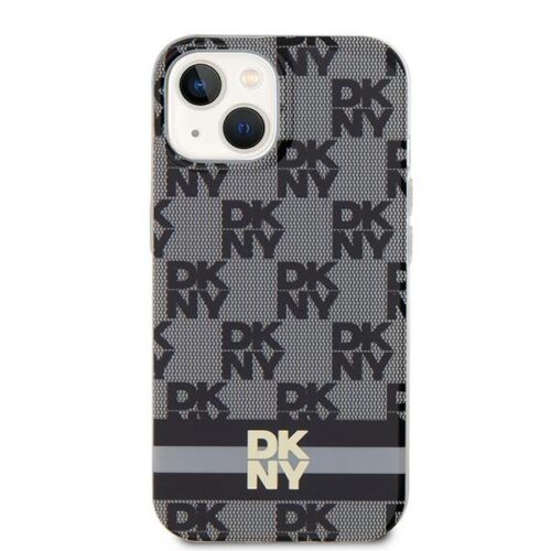 DKNY DKHMP14SHCPTSK IML Checkered Mono Pattern & Printed Stripes MagSafe-kompatibilis tok iPhone 14 - fekete - Image 2