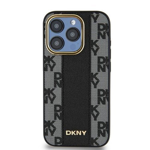 DKNY DKHMP15LPCPVSLK Leather Checkered Mono Pattern MagSafe-kompatibilis tok iPhone 15 Pro - fekete - Image 2