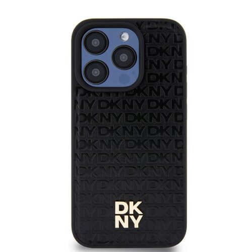DKNY DKHMP15LPSHRPSK Leather Monogram Pattern Metal Logo MagSafe-kompatibilis tok iPhone 15 Pro - fekete - Image 2