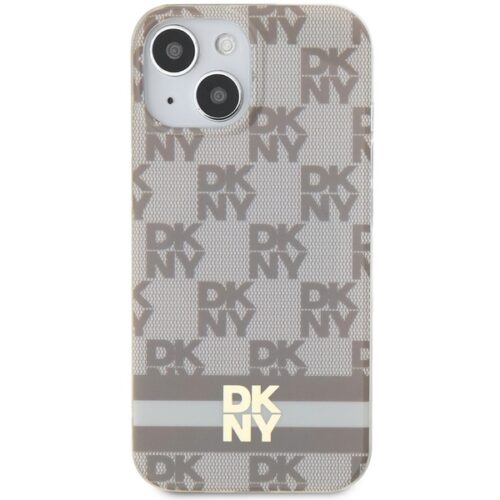 DKNY DKHMP15SHCPTSE IML Checkered Mono Pattern & Printed Stripes MagSafe-kompatibilis tok iPhone 15 - bézs - Image 2