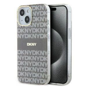 DKNY DKHMP15SHRHSEE IML Mono & Stripe MagSafe-kompatibilis tok iPhone 15 - bézs