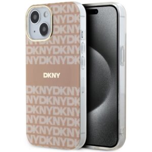 DKNY DKHMP15SHRHSEP IML Mono & Stripe MagSafe-kompatibilis tok iPhone 15 - rózsaszín