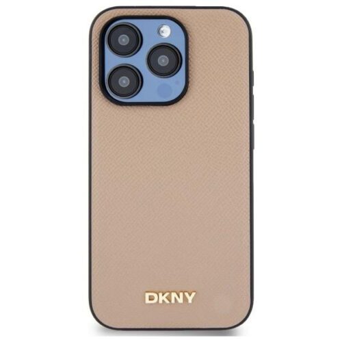 DKNY DKHMP15XPGHLME Grained Metal Logo MagSafe-kompatibilis tok iPhone 15 Pro Max - bézs - Image 2