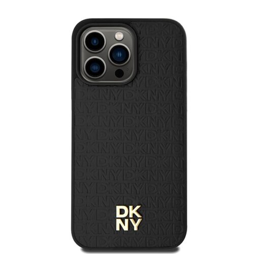 DKNY DKHMP15XPSHRPSK Leather Monogram Pattern Metal Logo MagSafe-kompatibilis tok iPhone 15 Pro Max - fekete - Image 2