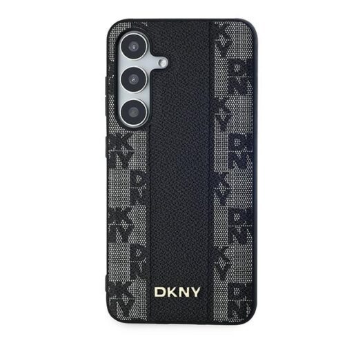 DKNY DKHMS24SPCPVSLK Leather Checkered Mono Pattern MagSafe-kompatibilis tok Samsung Galaxy S24 - fekete - Image 2