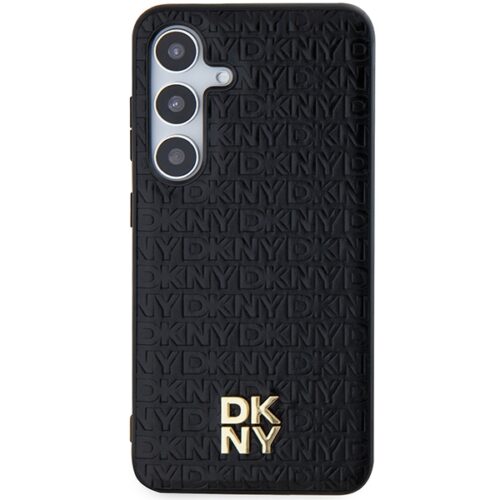 DKNY DKHMS24SPSHRPSK Leather Pattern Metal Logo MagSafe-kompatibilis tok Samsung Galaxy S24 - fekete - Image 2