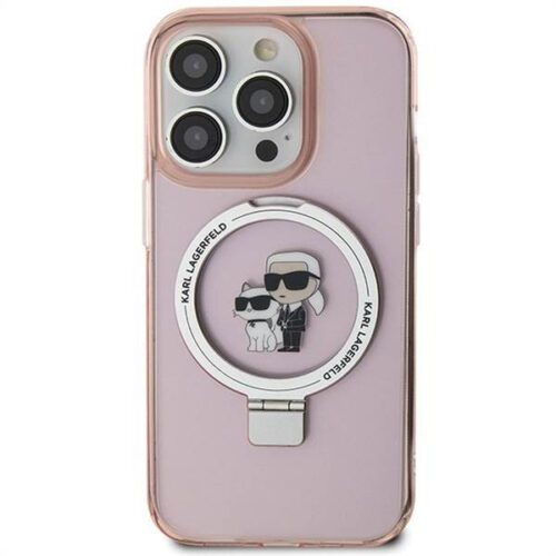 Eredeti előlap KARL LAGERFELD KLHMP15XHMRSKCP iPhone 15 Pro Max (Magsafe / Ringstand KC / rózsaszín) tok - Image 2