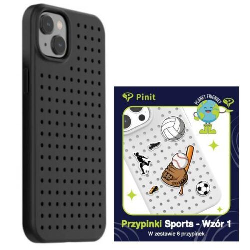Etui Pinit Dynamic + Sport Pin iPhone 14 6.1" fekete minta 1 tok