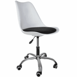 Fehér-fekete irodai forgószék – ergonomikus
