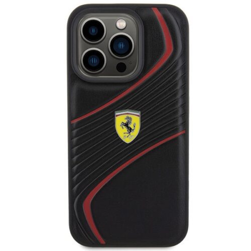Ferrari FEHCP15LPTWK iPhone 15 Pro 6.1" fekete keménytok Twist fém logó - Image 2
