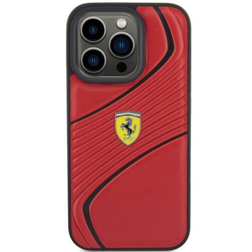 Ferrari FEHCP15LPTWR iPhone 15 Pro 6.1" piros keménytok Twist fém logóval - Image 2