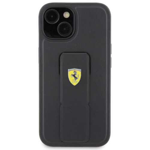Ferrari FEHCP15SGSPSPSIK iPhone 15 6.1" fekete keménytok markolat állvány fém logó - Image 2