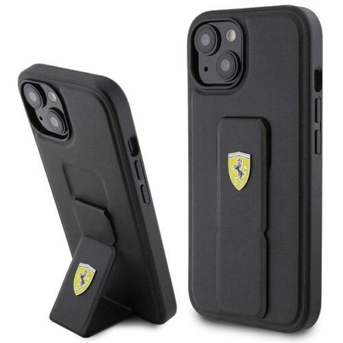 Ferrari FEHCP15SGSPSPSIK iPhone 15 6.1" fekete keménytok markolat állvány fém logó