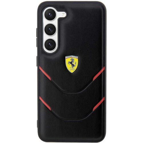 Ferrari FEHCS23SPBAK Samsung Galaxy S23 S911 fekete keménytok forró bélyegző vonalak - Image 2