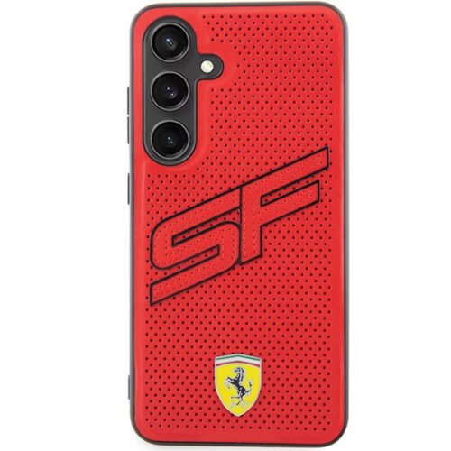 Ferrari FEHCS24SPINR Samsung S24 S921 piros keménytok perforált - Image 2