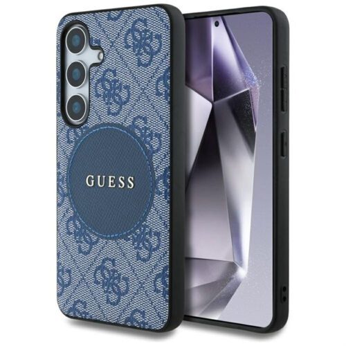 Guess 4G Round Patch Classic Logo MagSafe-kompatibilis tok Samsung Galaxy S25 Plus - kék
