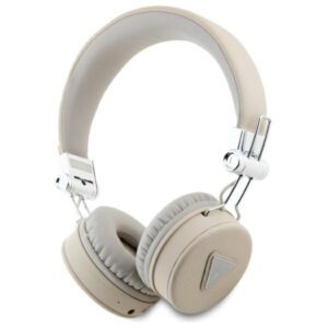 Guess GUBH70PGTSPSE Grained Classic Round Shape bluetooth vezeték nélküli fejhallgató ENC - bézs