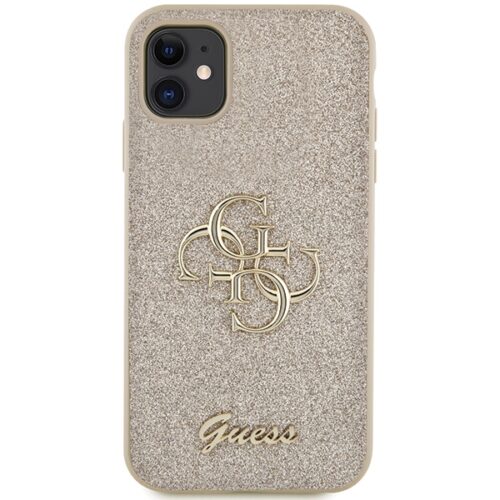 Guess GUHCN61HG4SGD iPhone 11 6.1" arany keménytok Glitter Script Big 4G - Image 2