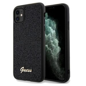 Guess GUHCN61PMSDGSK iPhone 11 6.1" fekete keménytok Disco Metal Script