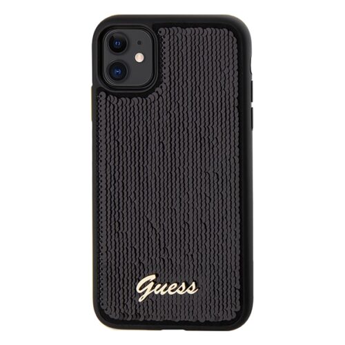 Guess GUHCN61PSFDGSK iPhone 11 6.1" fekete keménytok Sequin Script Metal - Image 2