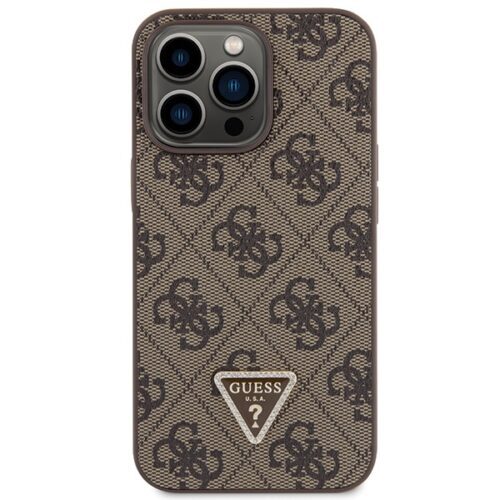 Guess GUHCP13LP4TDSCPW iPhone 13 Pro / 13 6.1" barna keménytok Crossbody 4G fém logó - Image 2