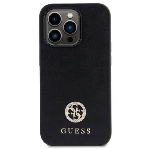 Guess GUHCP13LPS4DGPK iPhone 13 Pro 6.1" fekete keménytok Strass fém logó - Image 2