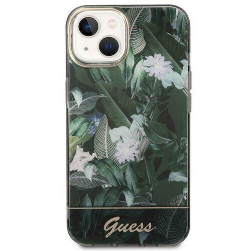 Guess GUHCP14SHGJGHA iPhone 14 6.1" zöld keménytok Jungle kollekció - Image 2