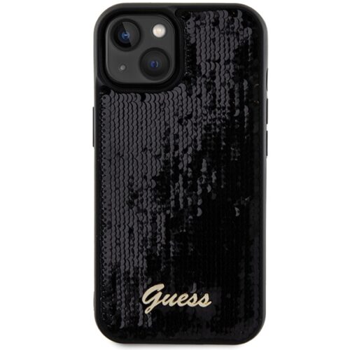Guess GUHCP14SPSFDGSK iPhone 14 6.1" fekete keménytok Sequin Script Metal - Image 2