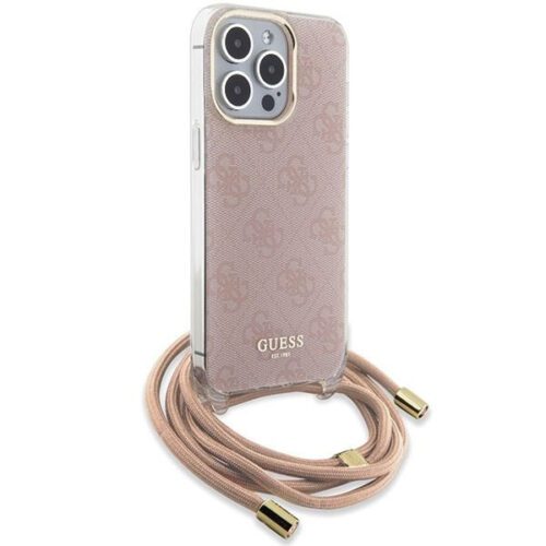 Guess GUHCP15LHC4SEP iPhone 15 Pro 6.1" rózsaszín keménytok Crossbody Cord 4G nyomtatás - Image 2