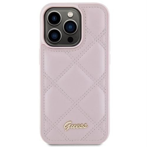 Guess GUHCP15LPSQSQSP Quilted Metal Logo tok iPhone 15 Pro - rózsaszín - Image 2
