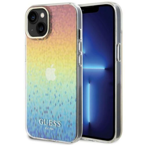 Guess GUHCP15SHDECMI iPhone 15 6.1" sokszínű keménytok IML Faceted Mirror Disco Iridescent