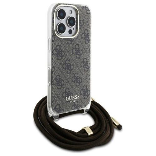 Guess GUHCP16LHC4SEW Crossbody Cord 4G Print keménytok iPhone 16 Pro - barna - Image 2