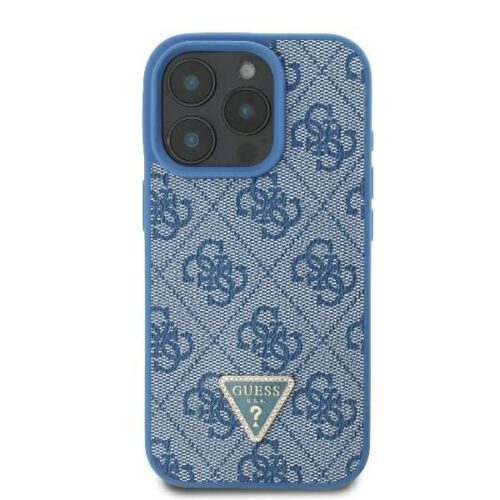 Guess GUHCP16LP4TDSCPB Leather Metal Logo Strass Crossbody keménytok iPhone 16 Pro - kék - Image 2