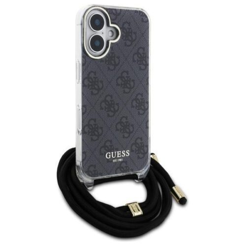 Guess GUHCP16SHC4SEK Crossbody Cord 4G Print keménytok iPhone 16 - fekete - Image 2