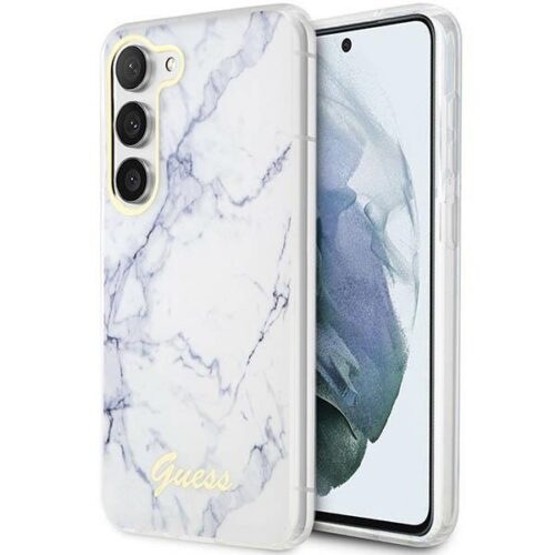 Guess GUHCS23MPCUMAH Samsung Galaxy S23+ S916 fehér keménytok Márvány