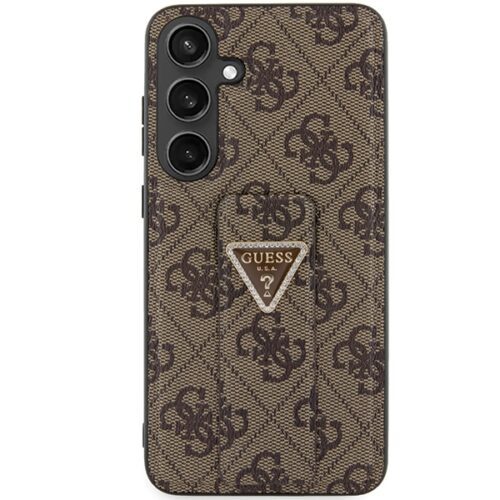 Guess GUHCS24SPGS4TDW S24 S921 barna keménytok Grip Stand 4G Triangle Strass - Image 2