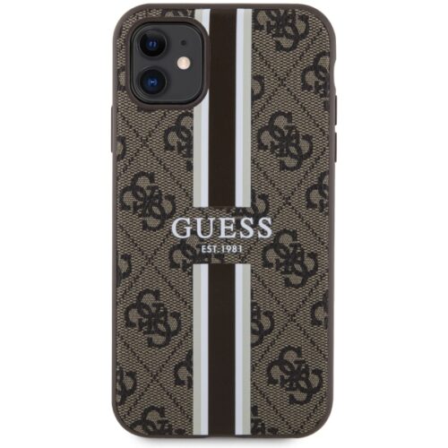 Guess GUHMN61P4RPSW iPhone 11 barna keménytok 4G nyomtatott csíkokkal MagSafe - Image 2