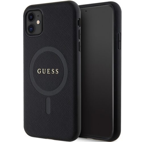 Guess GUHMN61PSAHMCK iPhone 11 6.1" fekete keménytok Saffiano MagSafe Saffiano