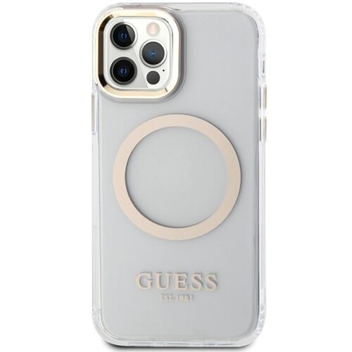 Guess GUHMP12MHTRMD iPhone 12/12 Pro 6.1" arany keménytok fém kontúr Magsafe - Image 2