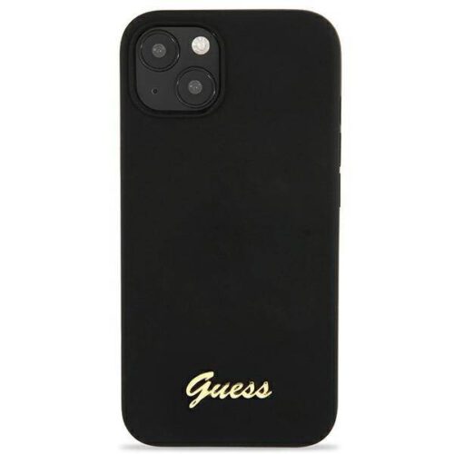 Guess GUHMP13MLSLMGBK iPhone 13 6.1" fekete keménytok szilikon Script arany logó Magsafe - Image 2