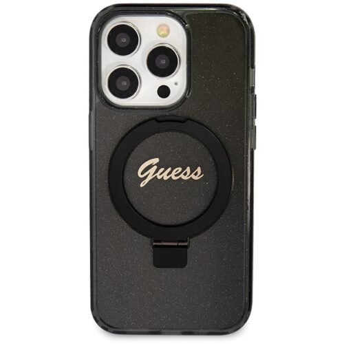 Guess GUHMP13XHRSGSK iPhone 13 Pro Max 6.7" fekete kemény tok Ring Stand Script Glitter MagSafe - Image 2