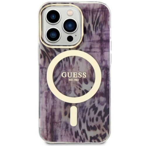 Guess GUHMP14LHLEOPWWP iPhone 14 Pro 6.1" rózsaszín keménytok Leopard MagSafe - Image 2