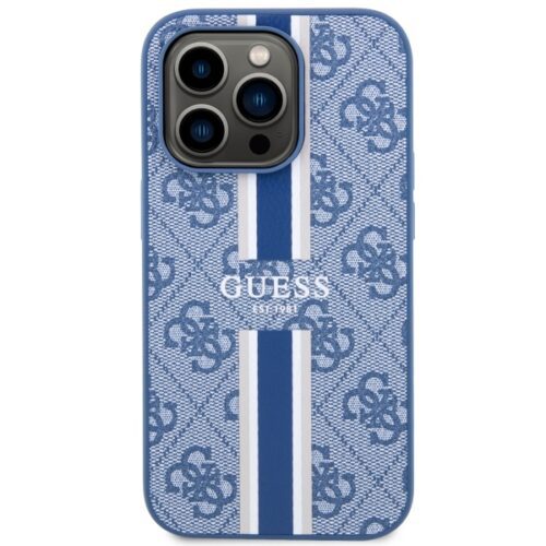 Guess GUHMP14LP4RPSB iPhone 14 Pro 6.1" kék keménytok 4G nyomtatott csíkok MagSafe - Image 2