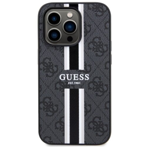Guess GUHMP14LP4RPSK iPhone 14 Pro 6.1" fekete/arany keménytok 4G nyomtatott csíkos MagSafe tok 4G - Image 2