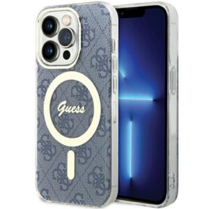 Guess GUHMP15LH4STB iPhone 15 Pro 6.1" kék keménytok IML 4G MagSafe